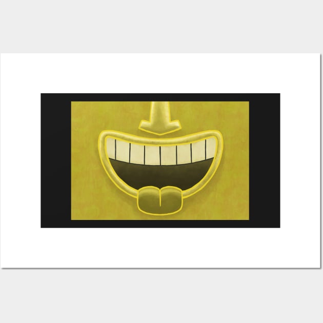 Yellow Tiki Smile Mask! Wall Art by ErinKantBarnard